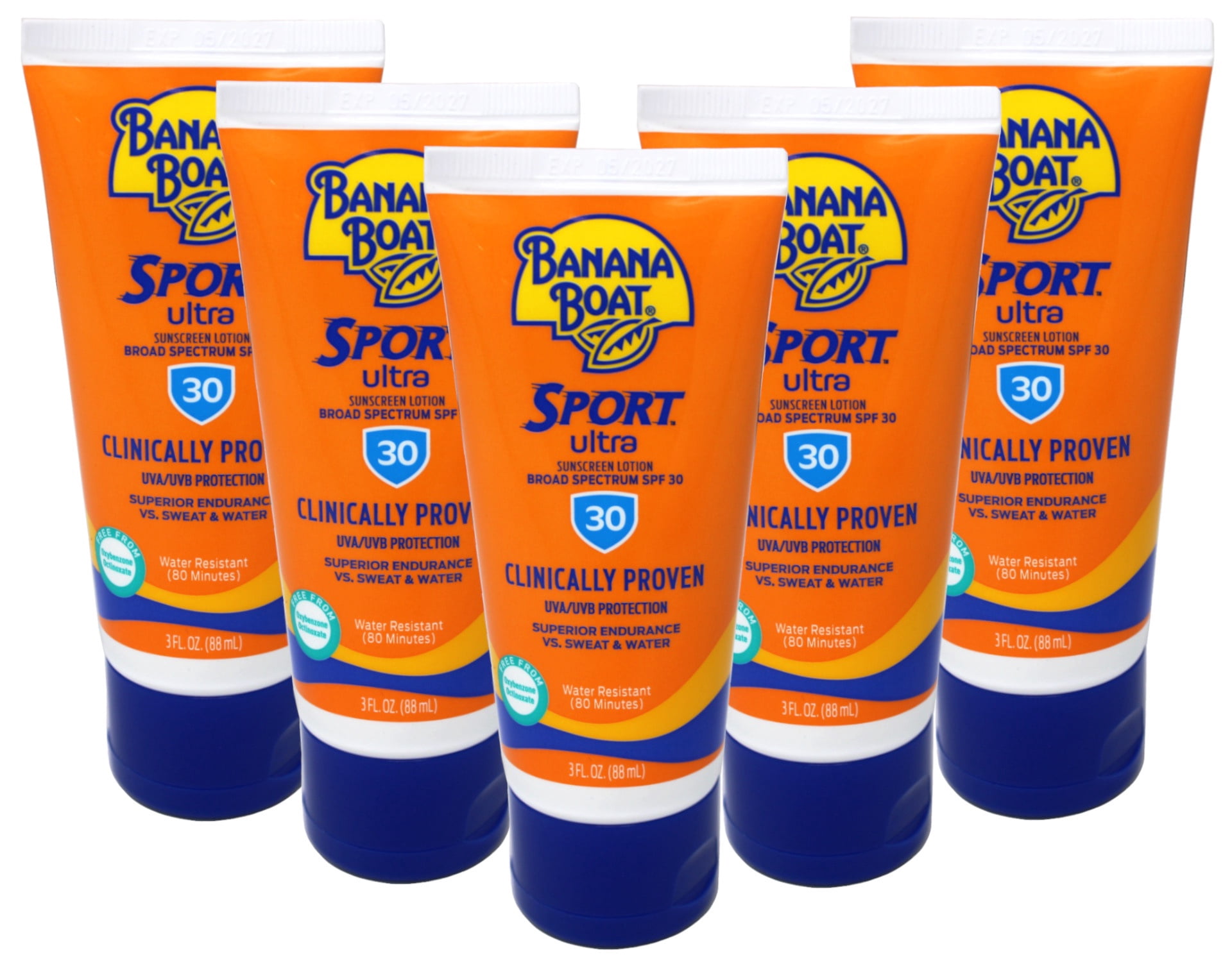 Banana Boat Sport Ultra SPF 30 Sunscreen Lotion, Travel Size 3oz - 5 Pack