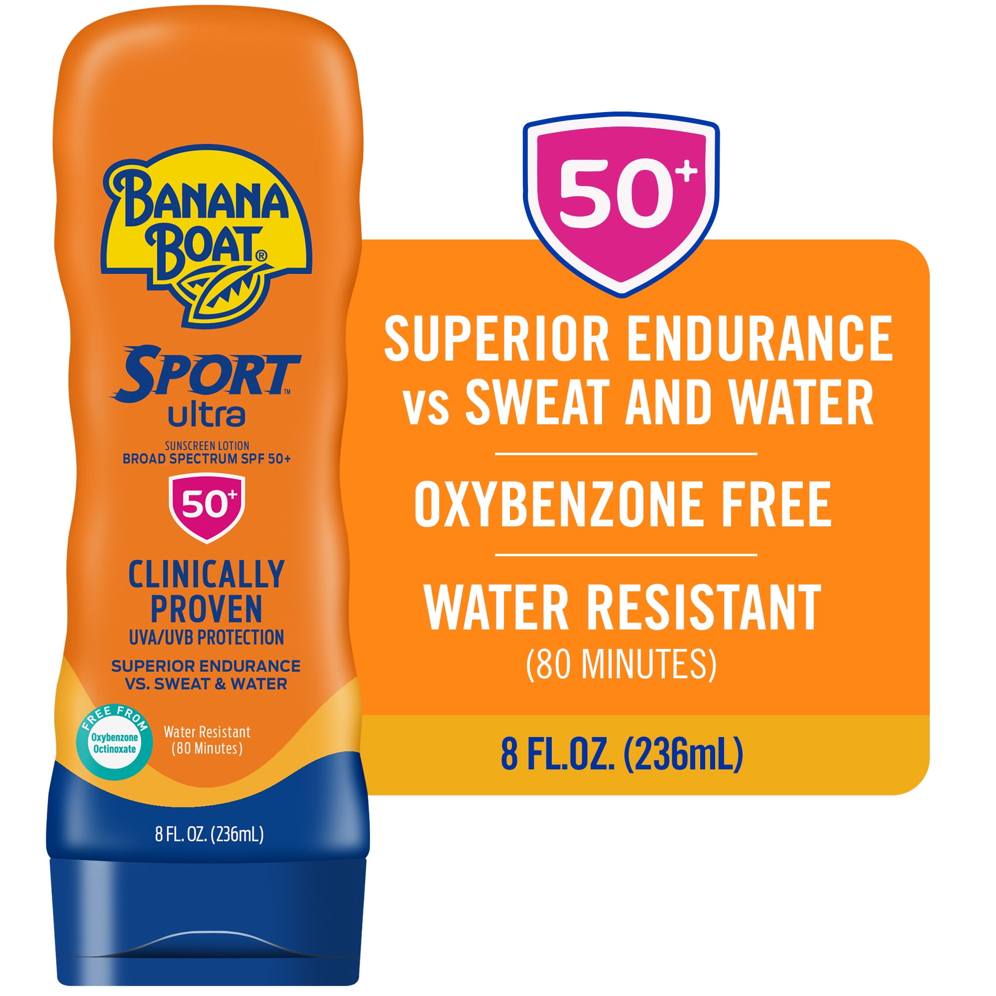 Banana Boat Sport Ultra SPF 50 Sunscreen Lotion, Sport Sunscreen, Adult Sunblock Lotion, 8 fl oz