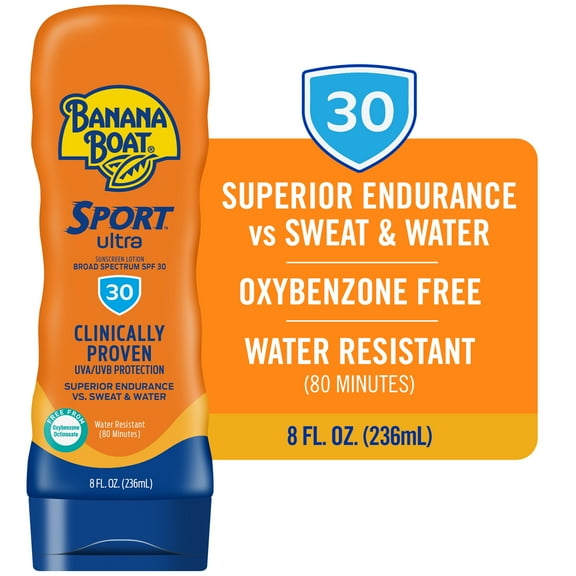 Banana Boat Sport Ultra SPF 30 Sunscreen Lotion, Sport Sunscreen, Adult Sunblock Lotion, 8 fl oz