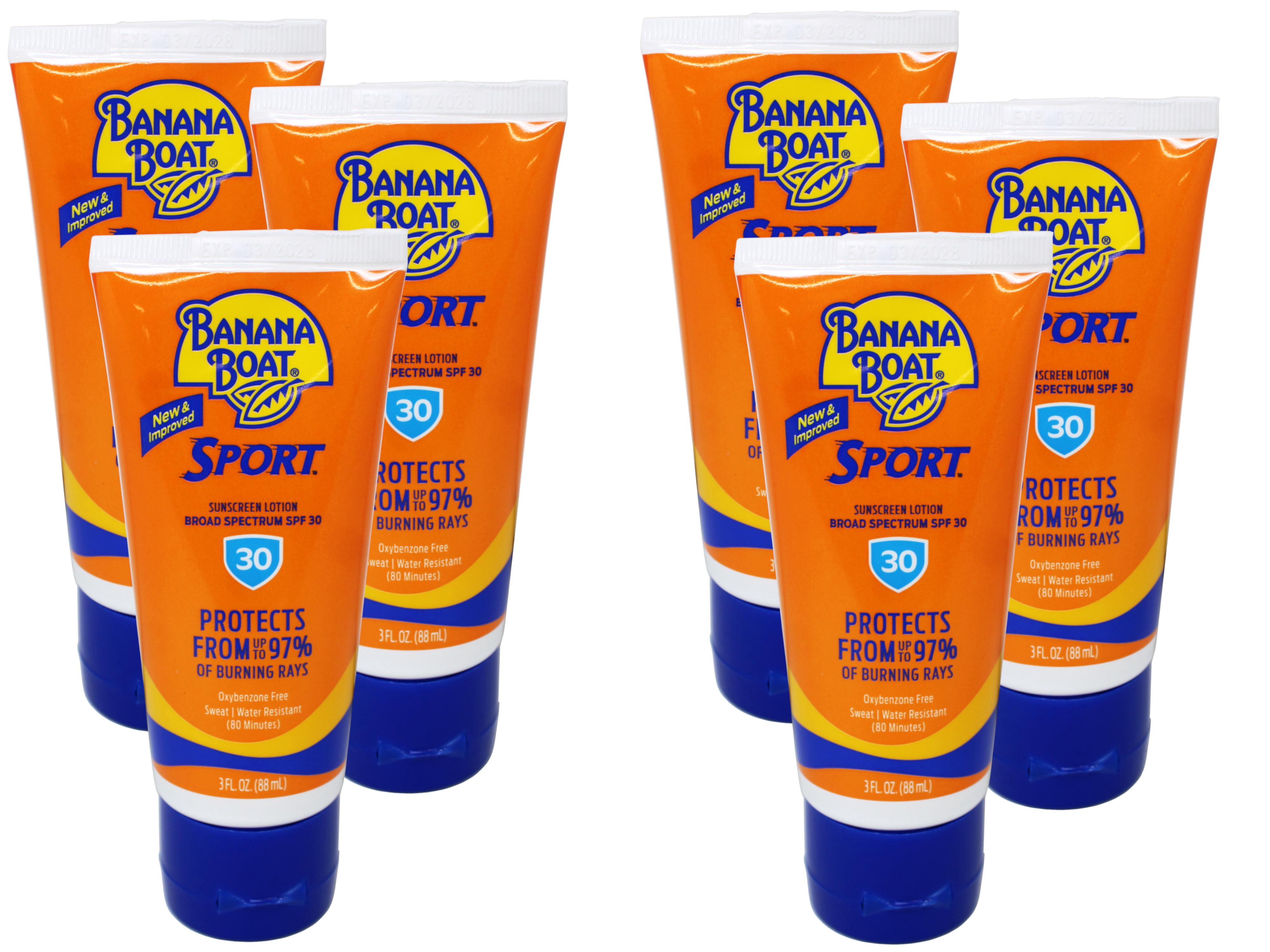 Banana Boat Sport Ultra SPF 30 Sunscreen Lotion, Travel Size 3oz - 6 Pack