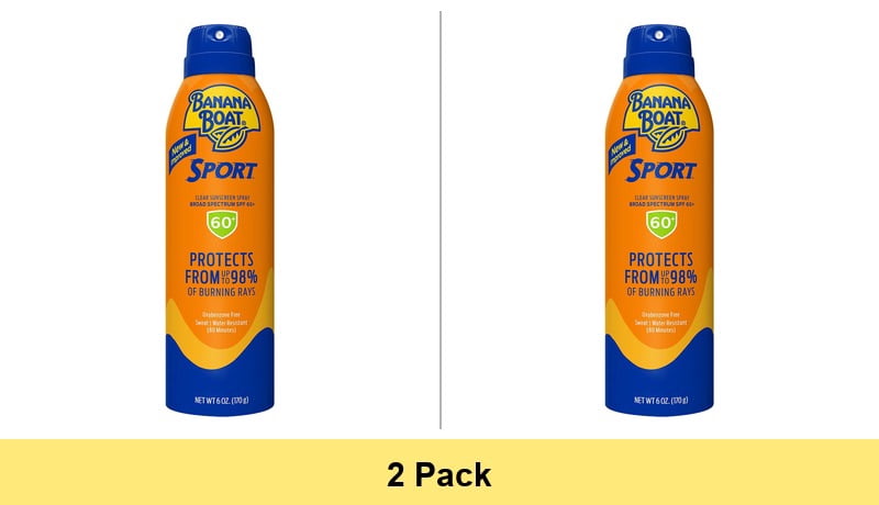 Banana Boat Sport Ultra Sunscreen SPF 65 Clear Spray 6.0 oz - 2 Pack