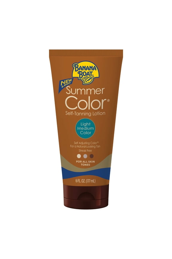 Summer Color Self Tanning Lotion, 6oz | Light Medium Color for All Skin Tones, Self Tanner Lotion, Sunless Tanning Lotion, Banana Boat Self Tanner, 6oz