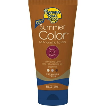 Banana Boat Summer Color Self-Tanning Lotion, Deep Dark Color 6 oz Tube