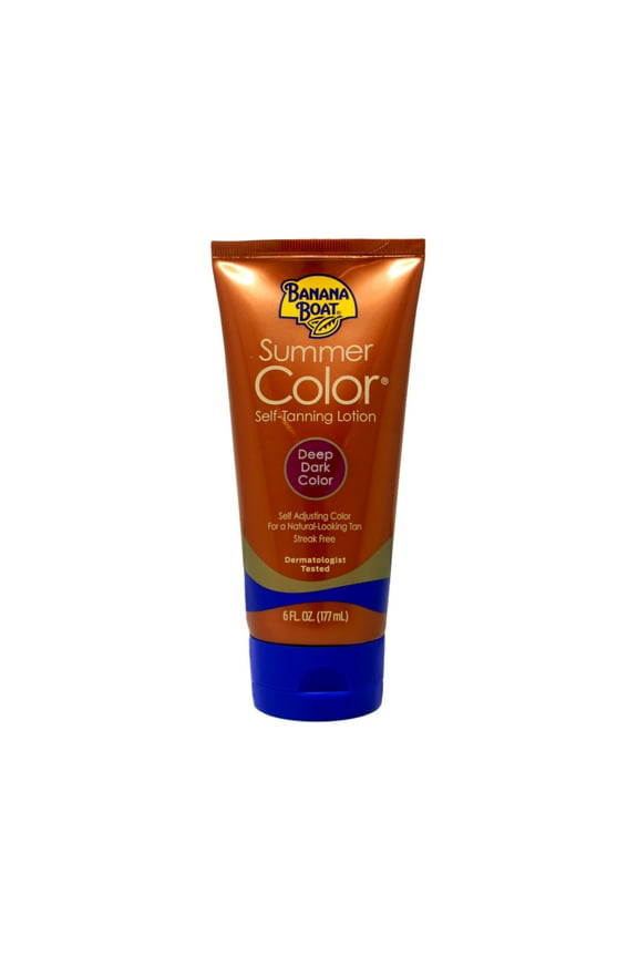Banana Boat Summer Color Self-Tanning Lotion, Deep Dark Color 6 oz Tube