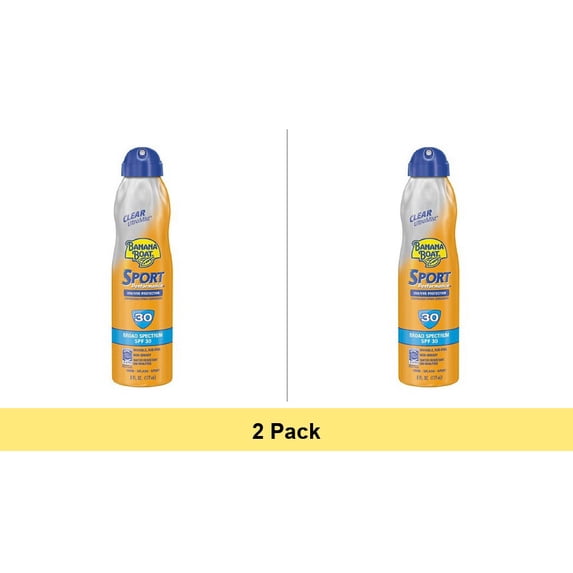 Banana Boat Sunscreen Ultra Mist Sport Performance Broad Spectrum SPF 30 Spray - 6 oz, 2 Pack