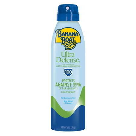 Banana Boat Ultra Defense SPF 100 Sunscreen Spray, Clear Spray Sunscreen, Adult Sunblock, 6 oz