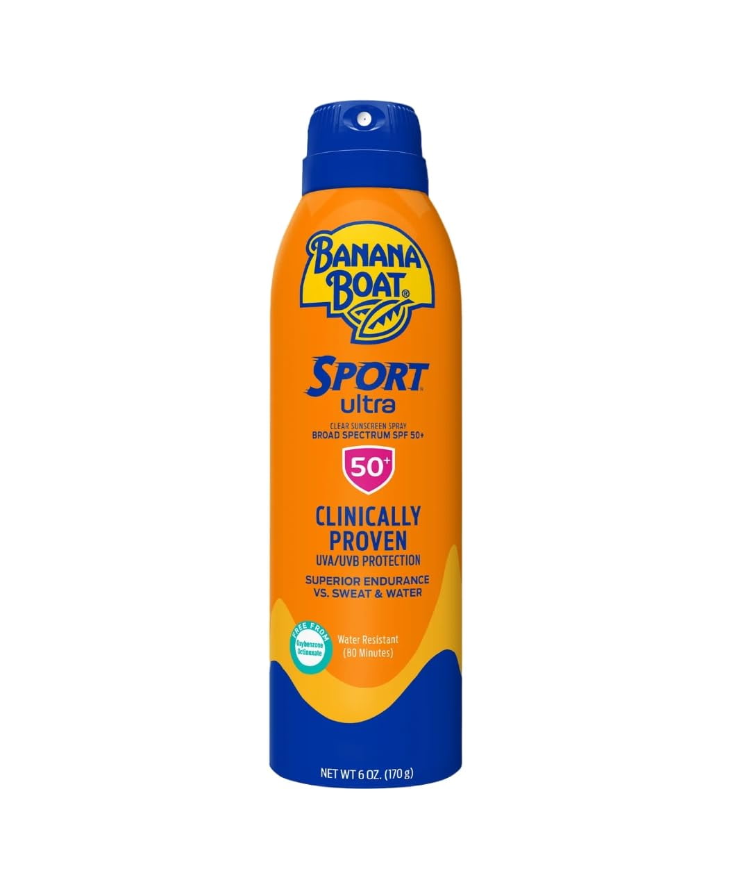 Banana Boat Ultra Mist Sport Performance Continuous Spray Sunscreen SPF 50+, 6 Oz, 6 Pack