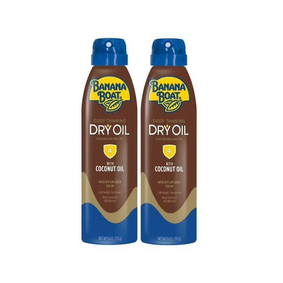 Banana Boat UltraMist Deep Tanning Dry Oil - SPF 4 - 6oz (Pack of 2)