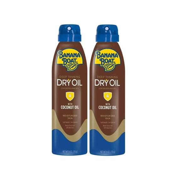 Banana Boat UltraMist Deep Tanning Dry Oil - SPF 4 - 6oz (Pack of 2)