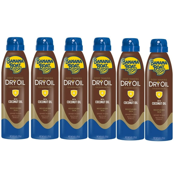 Banana Boat UltraMist Deep Tanning Dry Oil - SPF 4 - 6oz (Pack of 6)