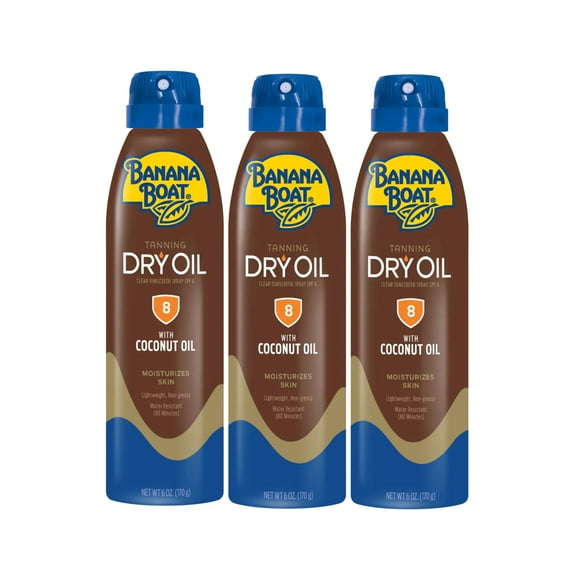 Banana Boat UltraMist Deep Tanning Dry Oil - SPF 8 (Pack of 3)