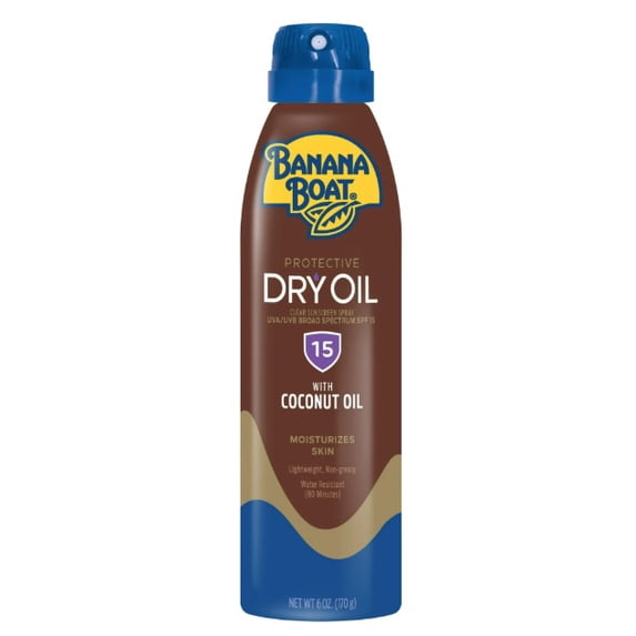 Banana Boat Ultramist Protective Dry Oil Spray SPF 15 Sunscreen 6 fl oz (Pack of 6)