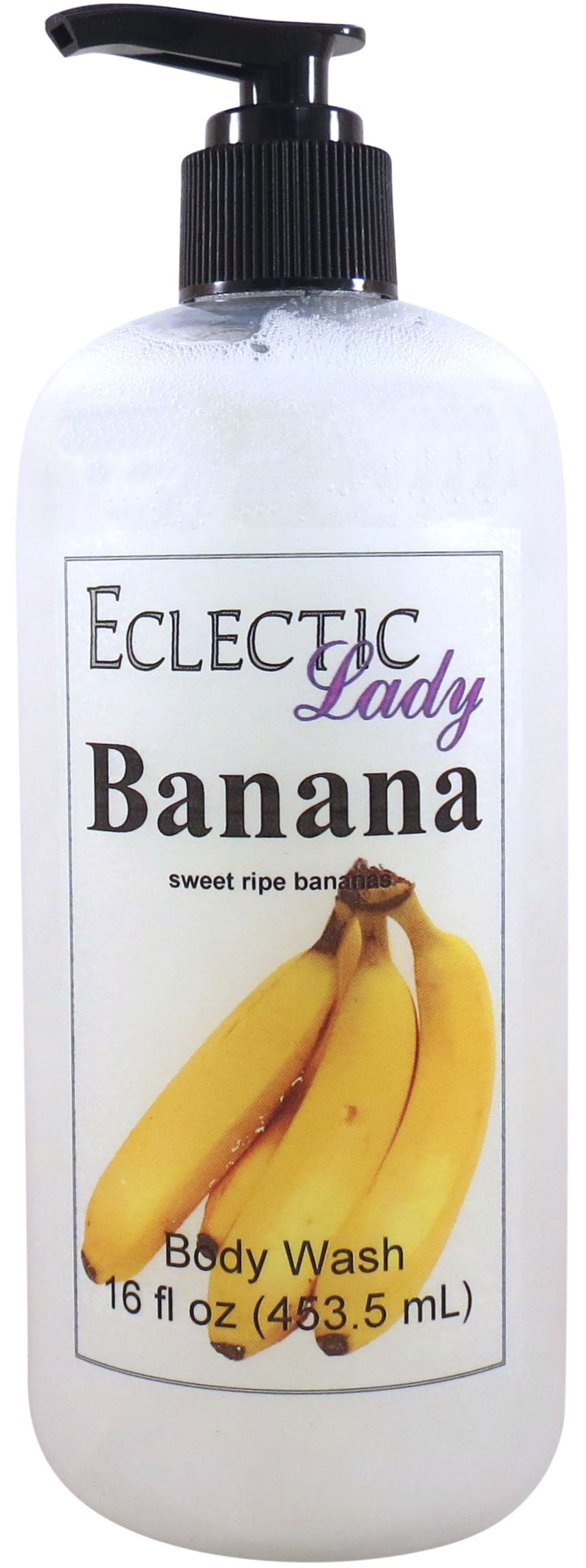 Banana Body Wash by Eclectic Lady, Liquid Shower Gel for Women and Men, 16 Ounces