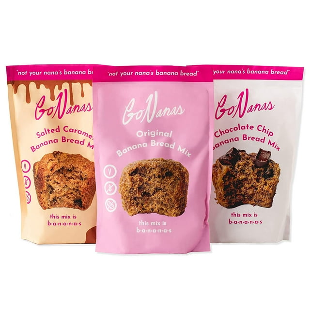 Banana Bread Mix Variety Pack. Vegan, Gluten Free Healthy Snacks. Oat