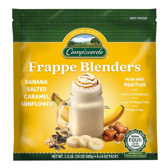 Campoverde Salted Caramel Banana Frappe & Smoothie Blender, Frozen, 24 oz, Makes 4 Drinks