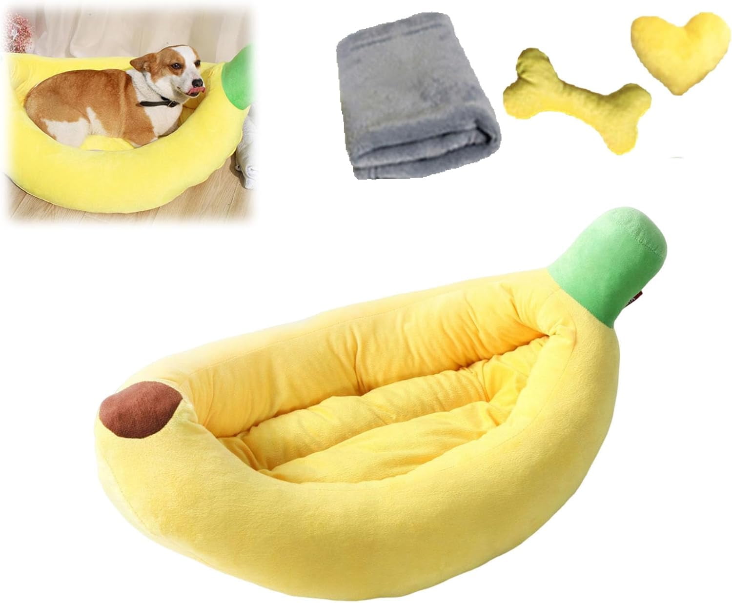 Banana Cat Bed, Creative Banana Shape Pet Bed, Cute Breathable Cozy