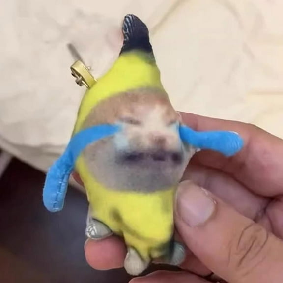 Banana Cat Plush Toy Banana Cat Crying Meme Banana Cat Keychain Keyring UK Sto