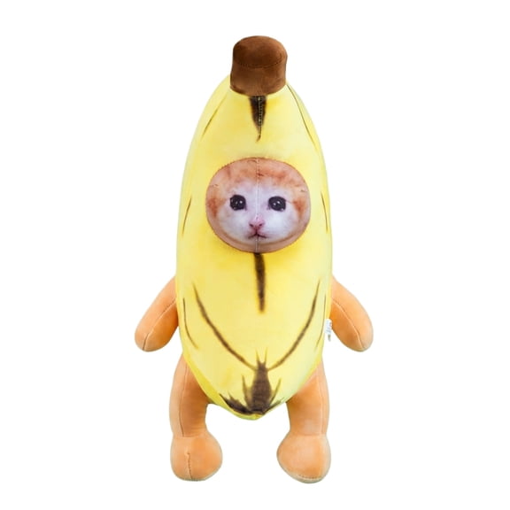 Banana Cat Stuffed Animal Meme Plush Doll, 20" Banana Plush Toy, Versatile Home Decor Sofa Decoration for Holiday Birthday Christmas Valentine's Day Gifts