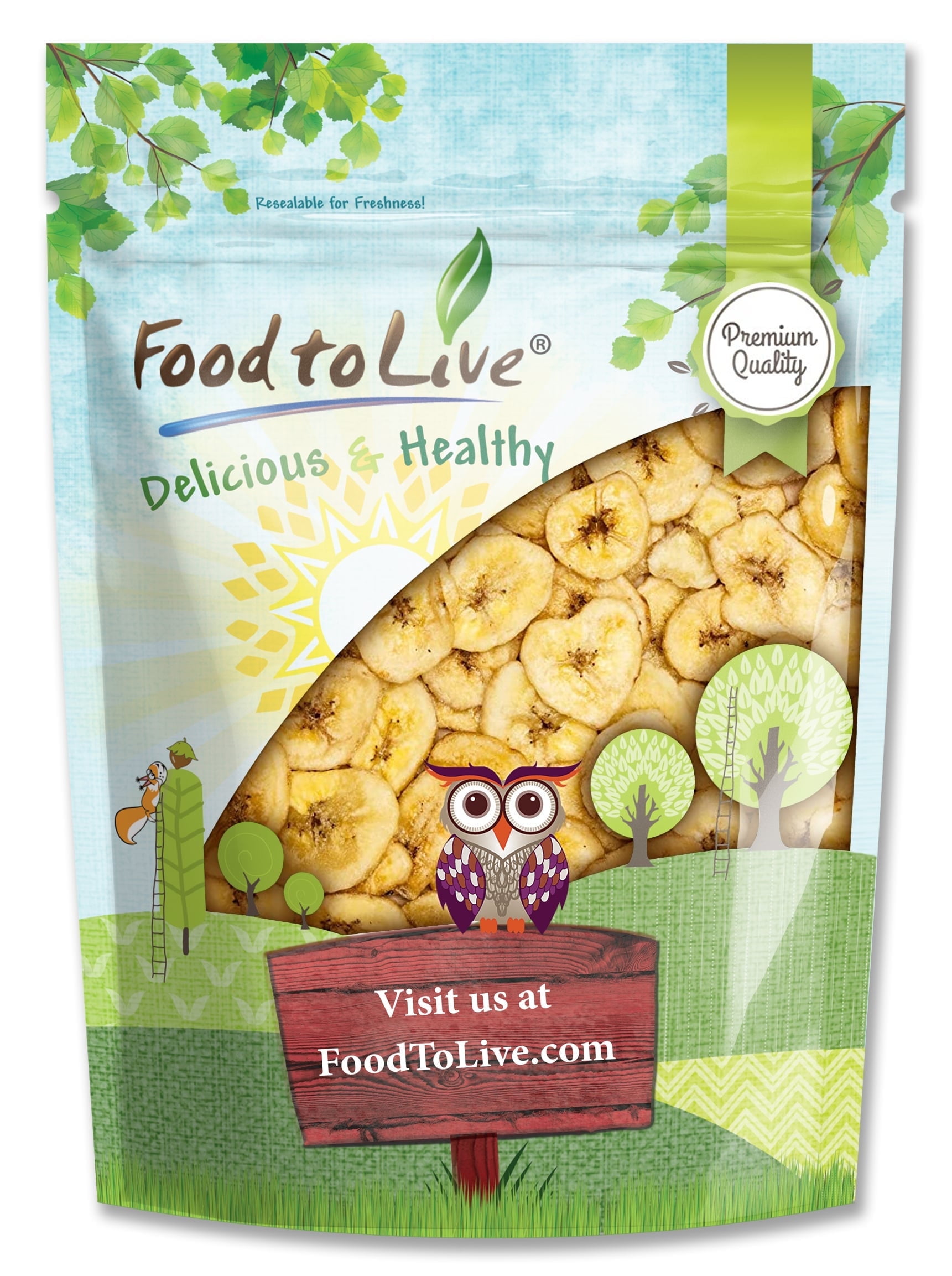 Banana Chips, 1 Pound - Kosher, Vegan - by Food to Live