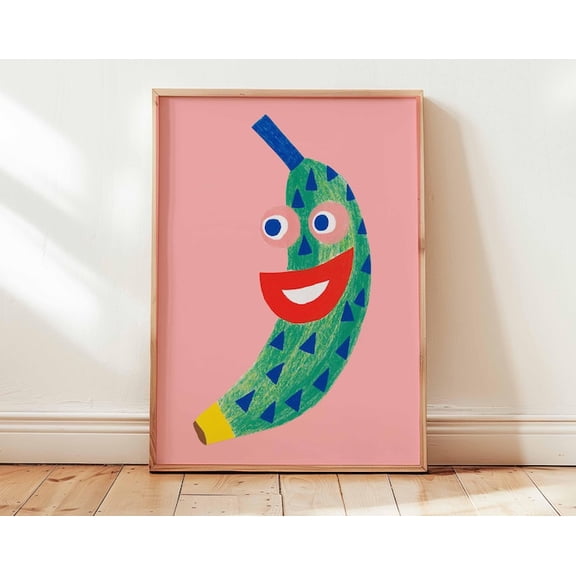 Banana Colorful Fruit Wall Art Print, Unframed Paper Poster 8x10in