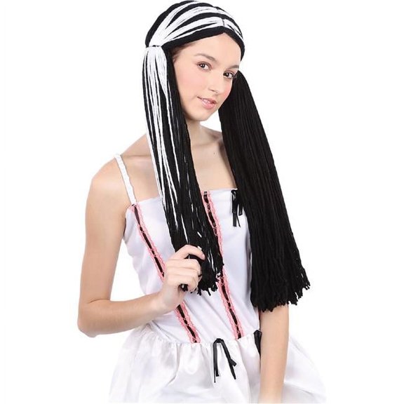 Banana Costumes A-03-001-001 Rag Doll Wig, Black & White