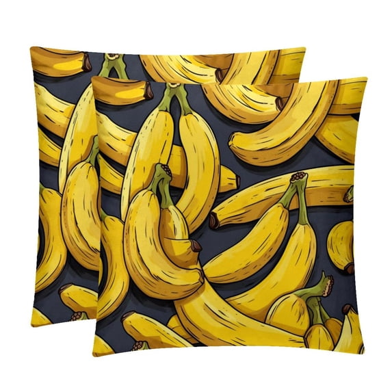 Banana Covers Throw Pillow Set - 2 Pack Throw Pillow Inserts Included - Unique Patterns - 16x16, 18x18, 20x20 Inches for Home Decor - Throw Pillow - Decorative Pillows