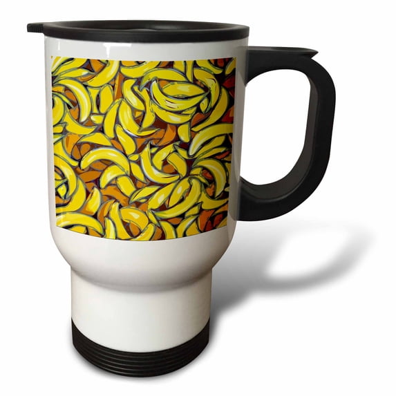 3dRose, Banana Crazy, 14oz Stainless Steel Travel Mug