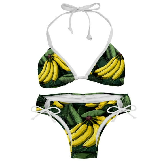 Banana Detachable Sponge Adjustable Strap Bikini Set Two-Pack - Versatile Swim Suit for All Scenes