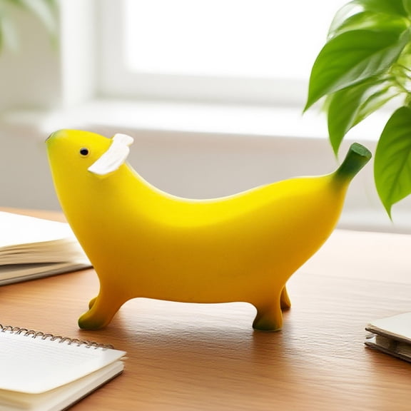 Banana Dog Decorative Figurine, Creative Banana - Shaped Dog Design With Realistic Details, For Home Desk Shelf Living Room Bedroom Office Decor, For Kids S Animal Lovers