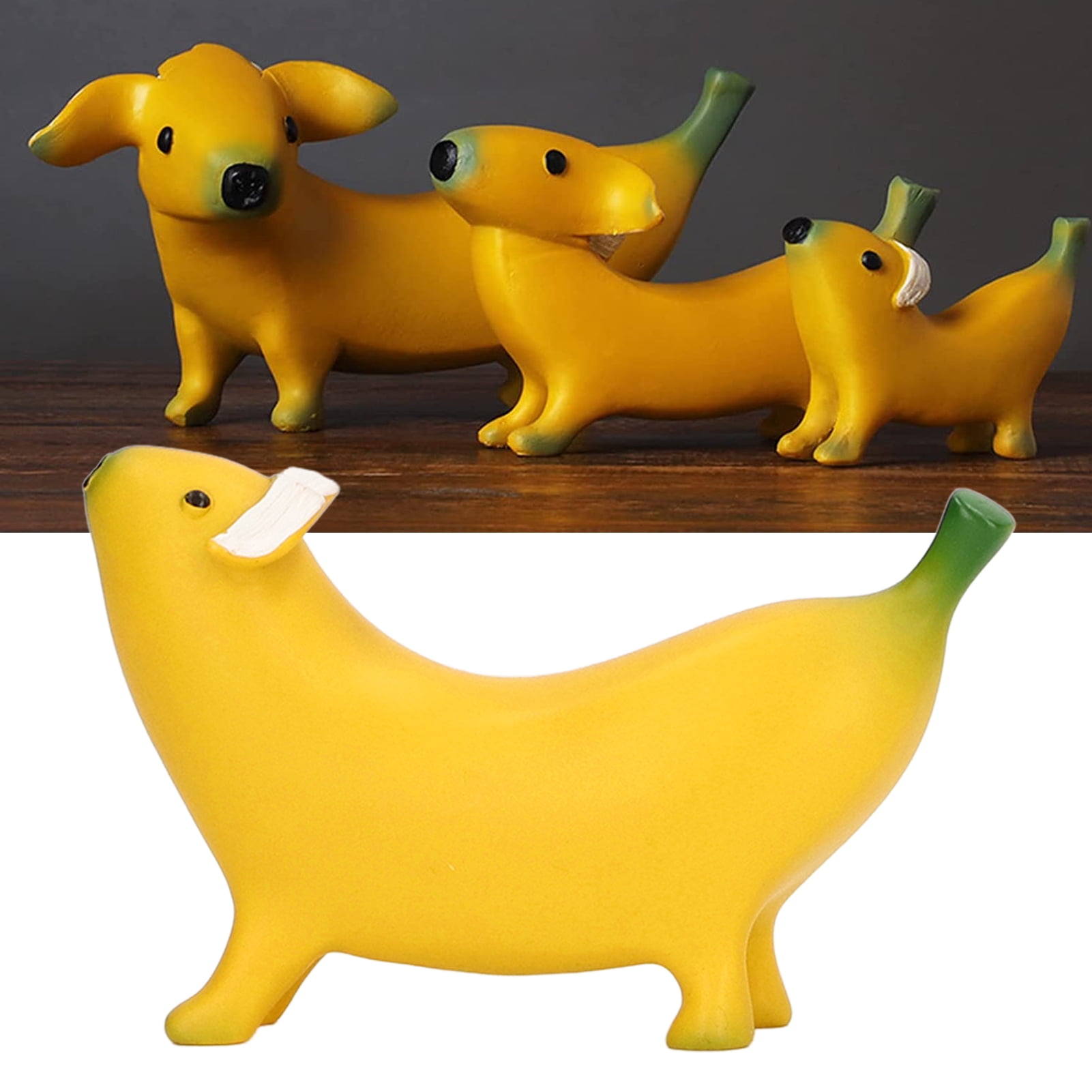 Banana Dog Figurine, Resin Banana Dog Statue Ornament, Garden Art