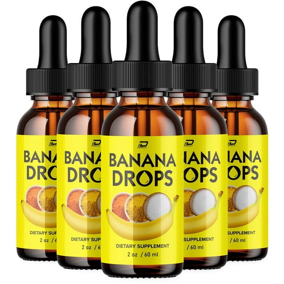Banana Drops Liquid Supplement - Advanced Formula, All-Natural, 5 Pack