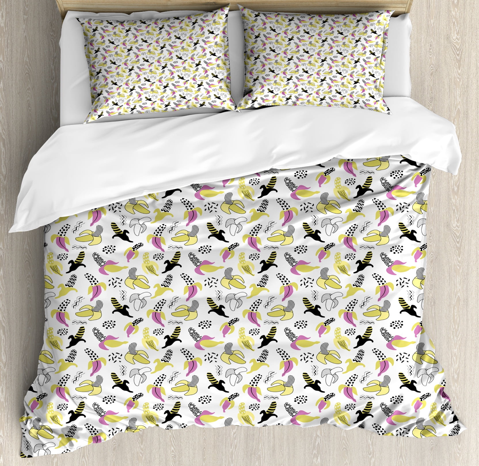 Banana Monkey Print Pattern Duvet Cover Bedding Set