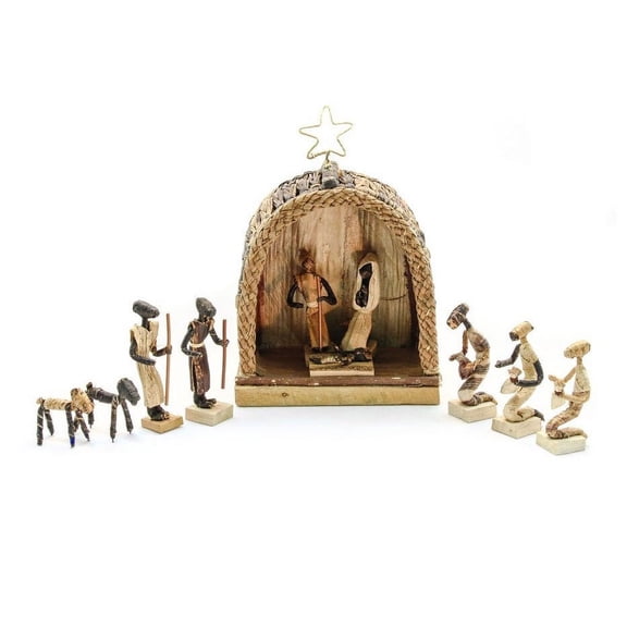 Banana Fiber Nativity Set - Fair Trade Handmade in Uganda, East Africa