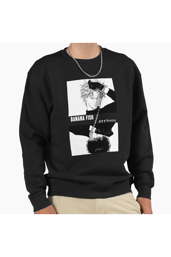 Banana Fish Anime Manga Ash Lynx Chains Retro Aesthetic Graphic Vintage Unisex Sweatshirt G629, Up to Size 5XL