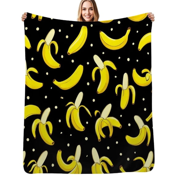 Banana Flannel Blankets Soft Throw Blanket Winter Travel Office Outdoor Bedspread