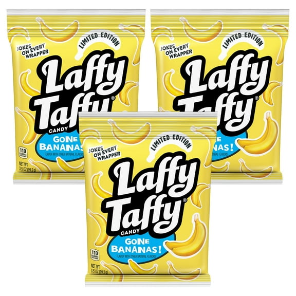 Banana Flavored Chewy Candy 3.5 oz for Spring Birthday Wedding Party Favors Sweet Snacking Treats Basket Stocking Stuffers Goodie Bag Bowl Filler Picnic Dish Candies Buffet Gift Supplies - 3 count