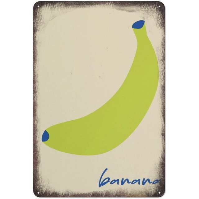 Banana Fruit Novelty Retro Metal Tin Sign, Funny Wall Decor Garage Bar