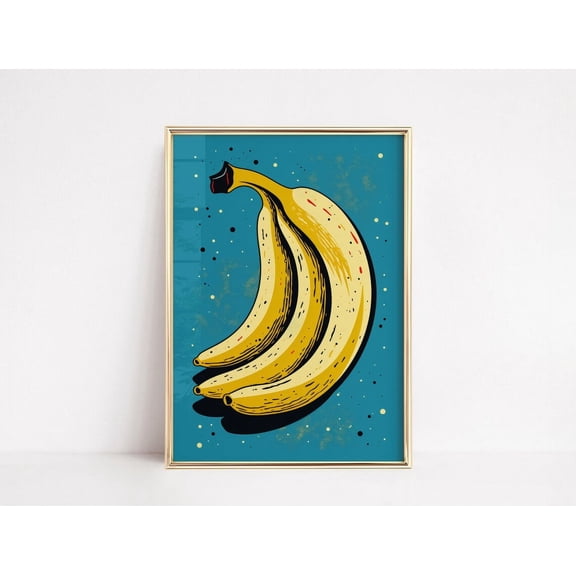 Banana Fruit Poster, Trendy Fruits Food Wall Art For Kitchen And House Decor, Vintage Eclectic Print Wall Art, Poster Only