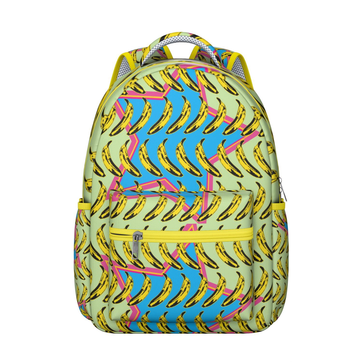 Banana Fruit Students Backpack Cute Yellow Banana Pattern School Bag ...