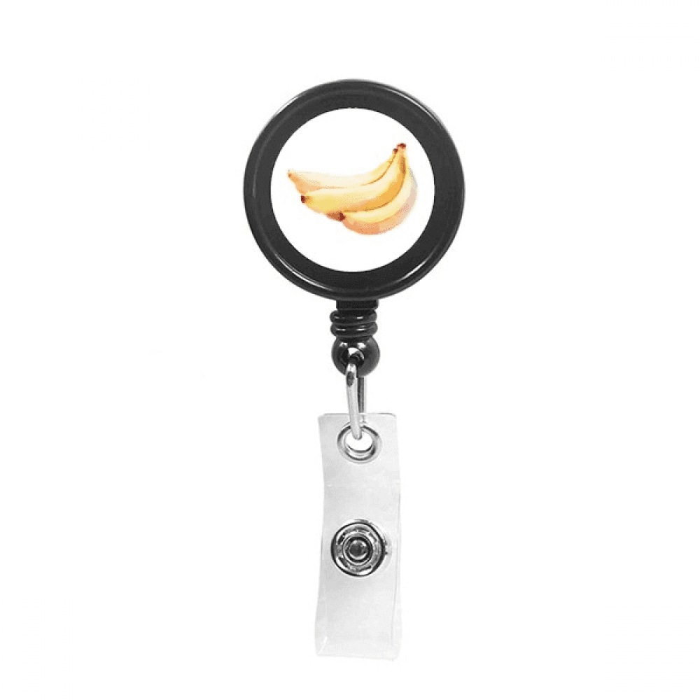 Banana Fruit Watercolor Illustration Pattern Retractable Keychain Badge Holder ID Badge