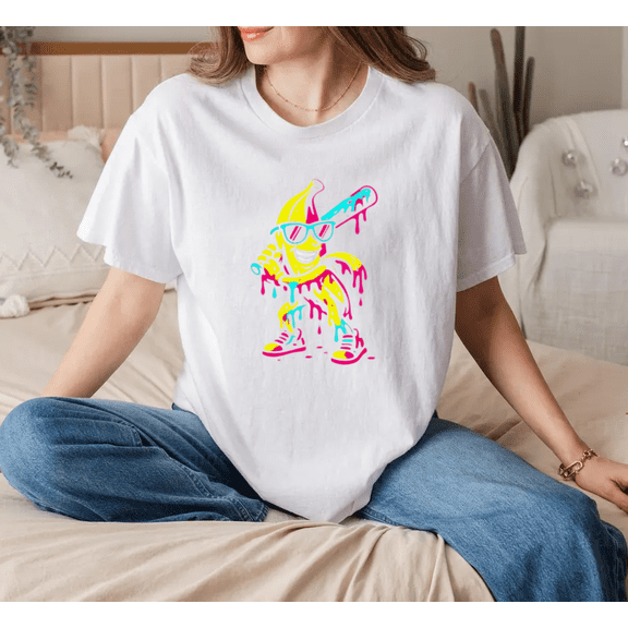 Banana Funny Baseball Drip Retro Cute Humor Kid Adult Graphic Unisex T-Shirt, for men & women, up to size 5XL