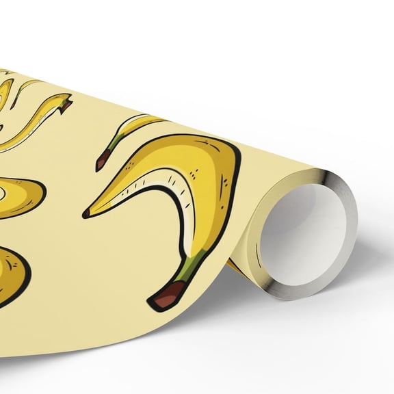 Banana Gift Wrap, Fun Tropical Wrapping Paper, Cartoon Bananas Novelty Print Packaging, Vibrant Yellow Banana Print Wrapping Paper, Christmas Gift for Friends Mom Dad Sister Brother Cowoker