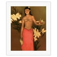 thumbnail image 1 of Banana Girl - Hawaii - Honolulu-Star Bulletin - Vintage Color Aquatint Etching by John Melville Kelly c.1951 - Fine Art Rolled Canvas Print 16in x 20in, 1 of 4