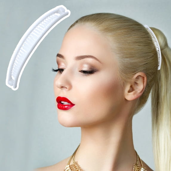 Banana Hair Clip Comb - Fishtail Ponytail Hair Accessory, Retro 80's Style, Durable Plastic, Thick Long Hair Clamp, Women Hair Styling Tool, 1 PC, Holiday Halloween Christmas Thank Makeup Organizers