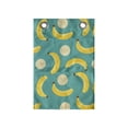 thumbnail image 1 of Banana Hanging Pocket Organizer, Pattern of Whole and Sliced Fruit Elements Scattered, Printed Polyester Storage Bag with Pockets, 14" x 20", Seafoam Mustard, 1 of 2