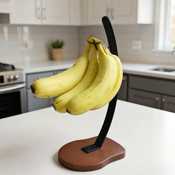 Banana Holder Stand, Banana Hanger Stand Black, Metal Bananas Tree Hanger to Keep Bananas Fresh for 25 LB