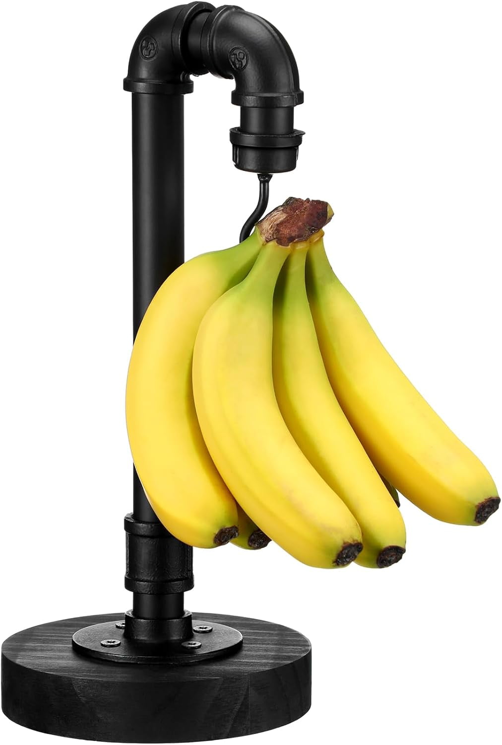 Banana Holder Stand with Wooden Base Industrial Vintage Style Pipe ...