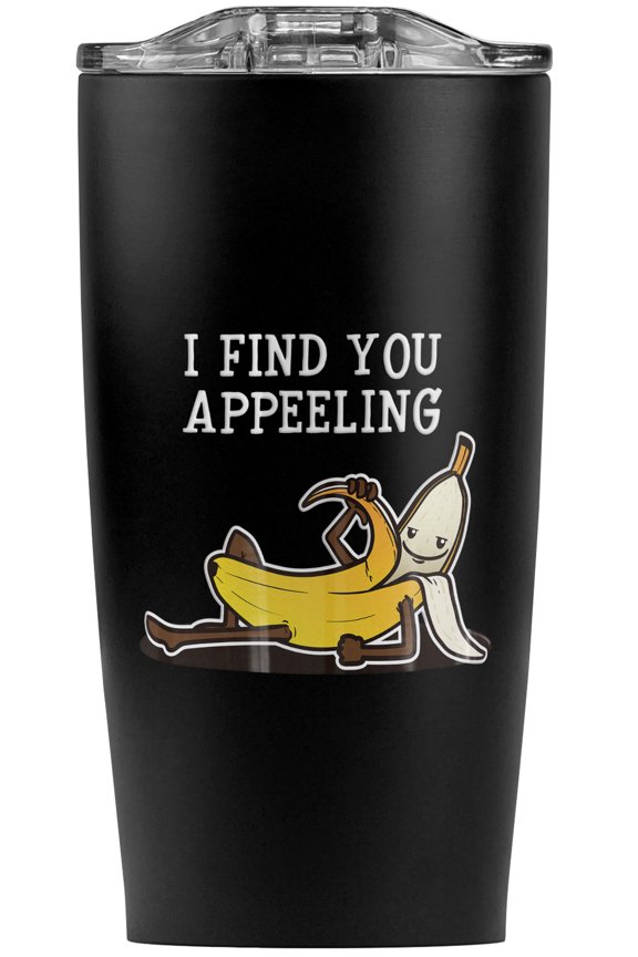 Banana I Find You Appeeling Funny Stainless Steel 20 oz Travel Tumbler, Vacuum Insulated & Double Wall with Leakproof Sliding Lid | Great for Coffee/Hot Drinks and Cold Beverages
