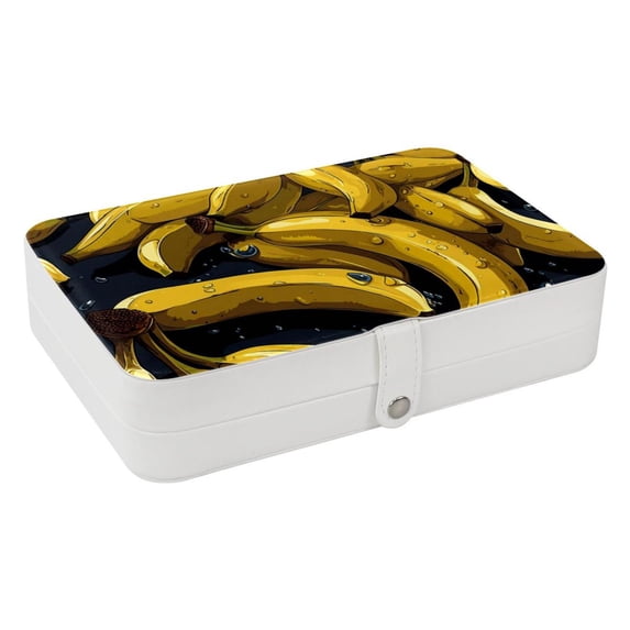 Banana Jewelry Organizer Travel Organizer Display Case - PU Leather with Removable Compartment, Portable