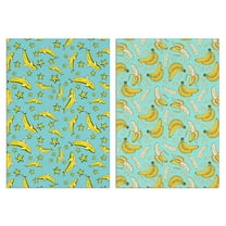 Banana Kitchen Towels Set of 2, Absorbent Dish Towels & Hand Towels - Soft Decorative Tea Towels for Tropical Kitchen Decor, Fun Fruit Themed Bar Mops for Baking